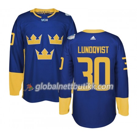 Sverige Hockeydrakt Henrik Lundqvist 30 World Cup i ishockey 2016 Purple Premier - Herre